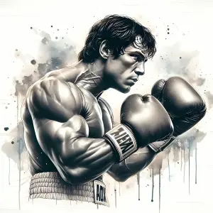 Artistic Boxing Portrait of a Determined Fighter
