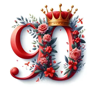 Floral Number 90 with Golden Crown Decoration