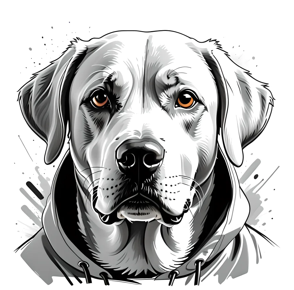 Digital Illustration of a Labrador Retriever Wearing a Hoodie