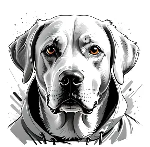 Digital Illustration of a Labrador Retriever Wearing a Hoodie