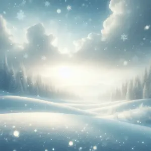 Peaceful Snowy Winter Landscape at Sunrise