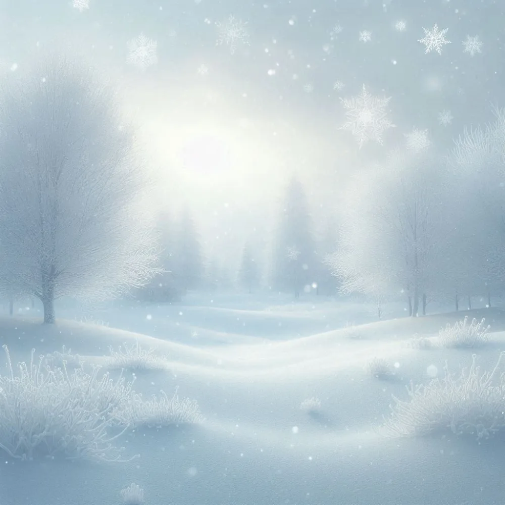 Serene Snow-Covered Winter Landscape with Frosted Trees