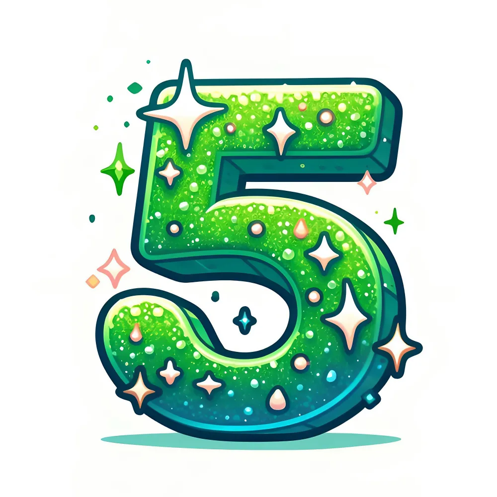 Sparkling Green Number Five Illustration