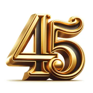 Golden Number 45 in 3D Design