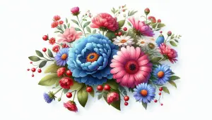 Vibrant Mixed Floral Bouquet with Blue and Pink Flowers