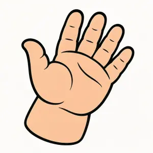 Cartoon Illustration of an Open Human Hand