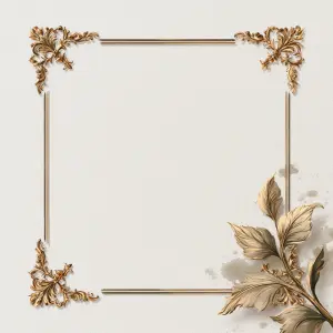 Elegant gold ornamental frame with floral decoration