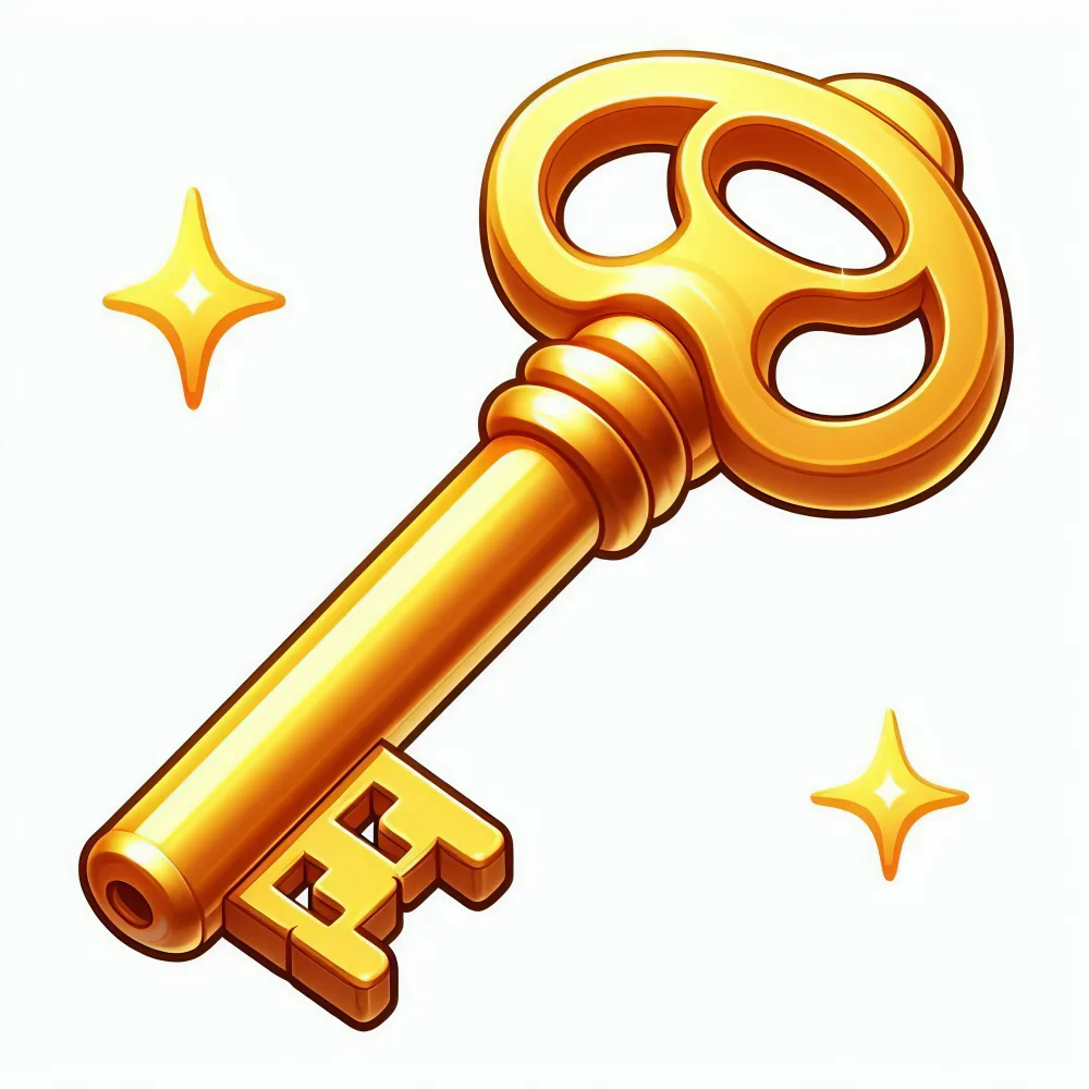 Shiny Golden Vintage Key Illustration