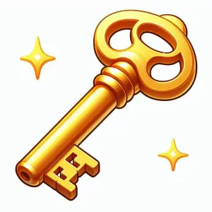 Shiny Golden Vintage Key Illustration