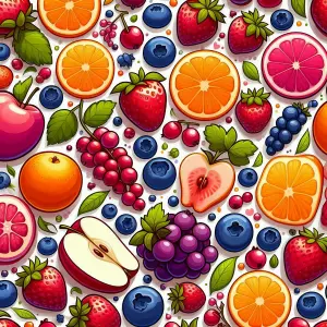 Colorful Pattern of Various Fresh Fruits