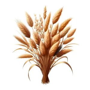 Bundle of Various Wheat and Grain Stalks