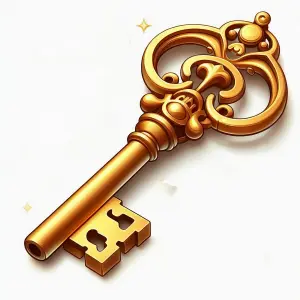 Ornate golden vintage skeleton key