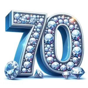Diamond-Encrusted Number 70