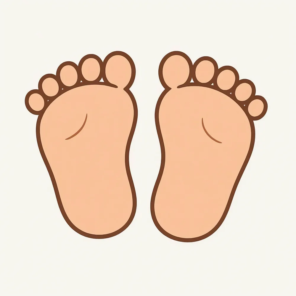 Cartoon Illustration of Human Feet Soles
