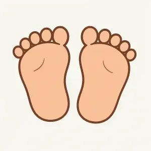 Cartoon Illustration of Human Feet Soles