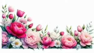 Pink and White Peonies and Tulips Floral Arrangement