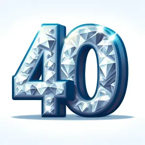 Diamond Textured Number 40