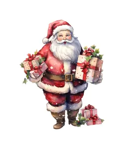Santa Claus Holding Christmas Presents Illustration