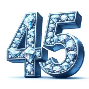 Number 45 with Blue Diamond Embellishments
