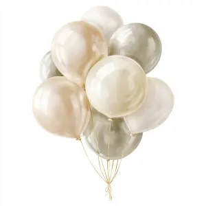 Cluster of Shiny Neutral Color Balloons