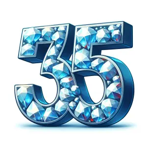 Diamond Encrusted Number 35 Illustration