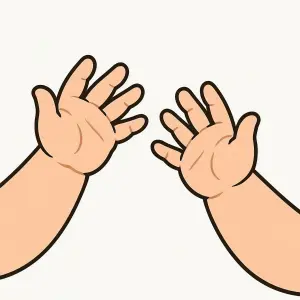 Illustration of Baby Hands Reaching Out