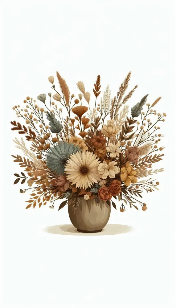 Dried Floral Bouquet in Earth Toned Vase