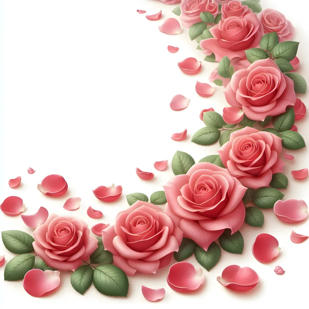 Pink Rose and Petal Corner Floral Arrangement