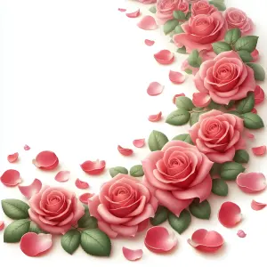 Pink Rose and Petal Corner Floral Arrangement