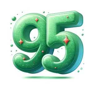 3D Glittery Green Number 95