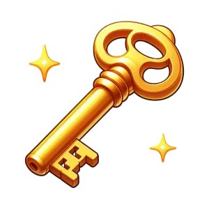 Golden Vintage Key with Sparkles