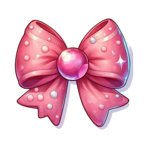 Shiny Pink Decorative Bow with Pearls