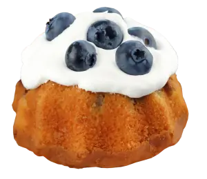 Blueberry Topped Cupcake with Cream Frosting