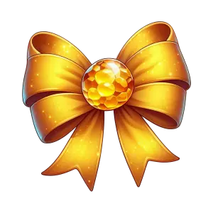Golden Decorative Bow with Gem Center