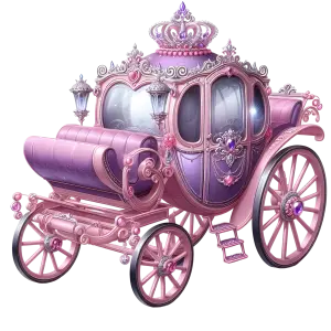 Ornate Pink and Purple Princess Carriage PNG
