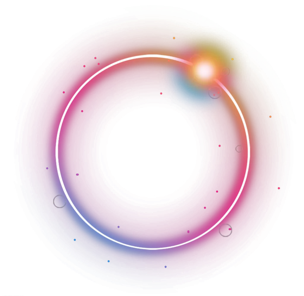 Glowing Neon Circle with Light Effects