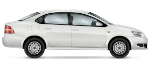 White Compact Sedan Car Side View