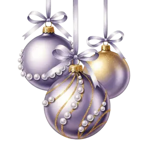 Elegant Purple and Gold Christmas Ornaments with Bows