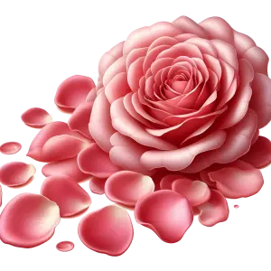 Pink Rose with Falling Petals