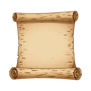 Blank Vintage Scroll Paper with Wooden Rods