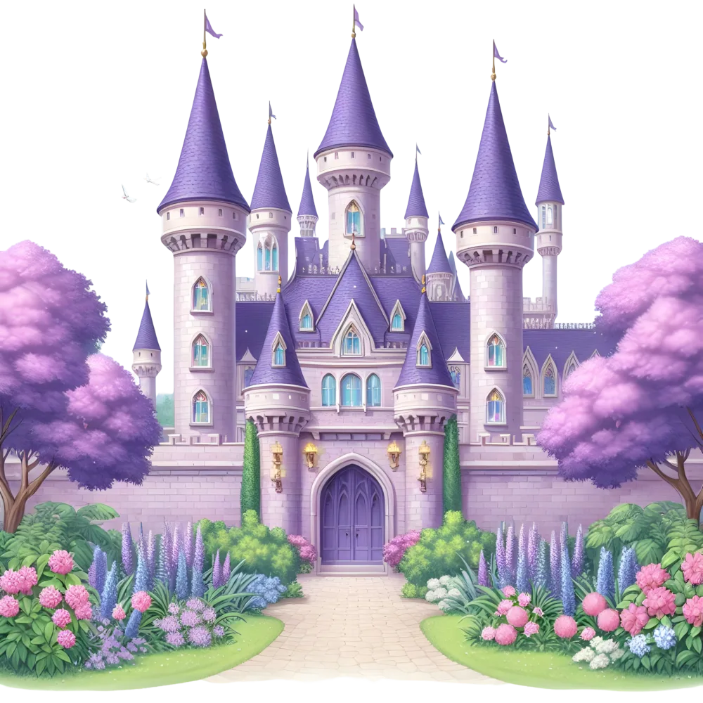 Fairy Tale Purple Castle with Garden