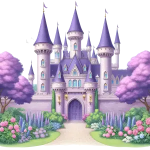 Fairy Tale Purple Castle with Garden