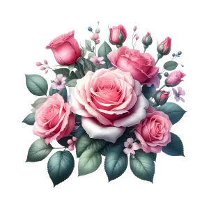 Pink Roses Floral Bouquet PNG