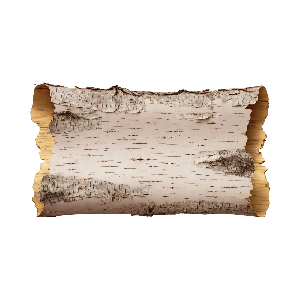 Birch Tree Bark Log Piece with Textured Outer Edges