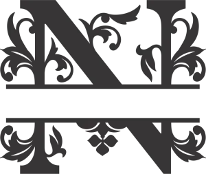 Decorative Floral Frame Border Silhouette