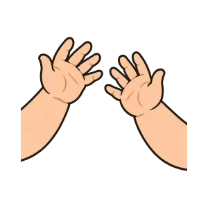 Cartoon Baby Hands Raised Up