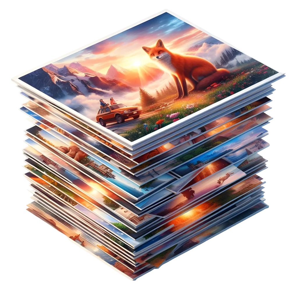 Stack of Colorful Landscape and Wildlife Prints