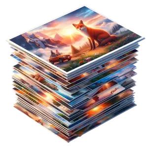 Stack of Colorful Landscape and Wildlife Prints