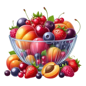 Fresh Mixed Fruits in Clear Glass Bowl