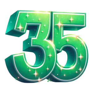 Green Glittering Number 35